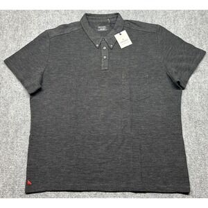 UNTUCKit Madiran Polo Shirt Mens 3XL Charcoal Gray Short Sleeve Front Pocket New